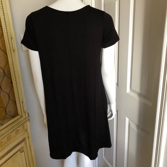 New Black Flowy Casual Tunic Dress Multipurpose - Picture 4 of 5